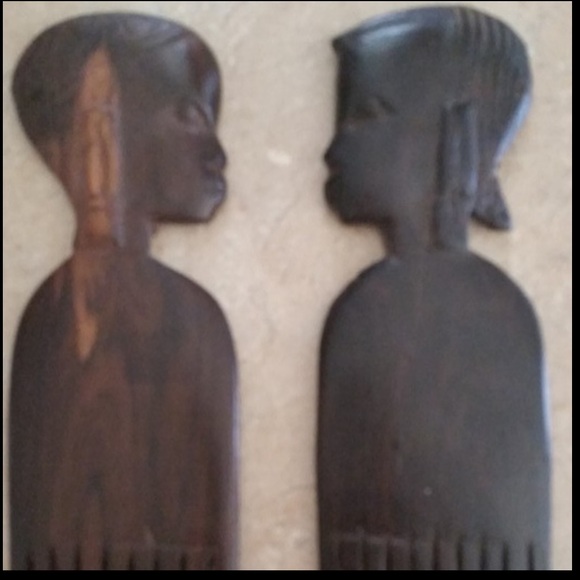 Old Vintage Hand Carved Wood African Hair Picks Combs Lot Boy & Girl Rare